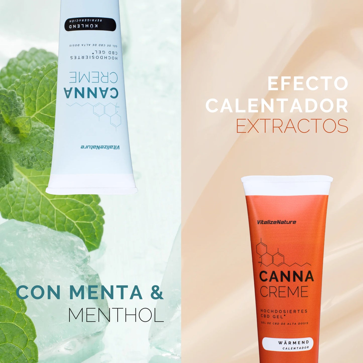 Crema Gel CBD Vitalizenature 120ml - Efecto Frío y Calor para Músculos y Articulaciones