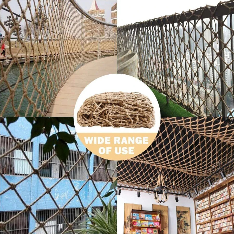 Malla de Cuerda Hemp 1㎡ - Red de Yute Decorativa para Plantas y Escalada