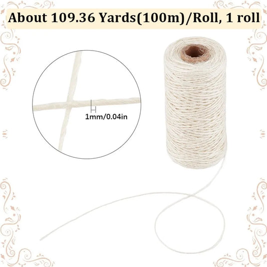 Cordel de Hemp Fino 1mm - 100 Metros - Cuerda Natural para Joyería y Manualidades