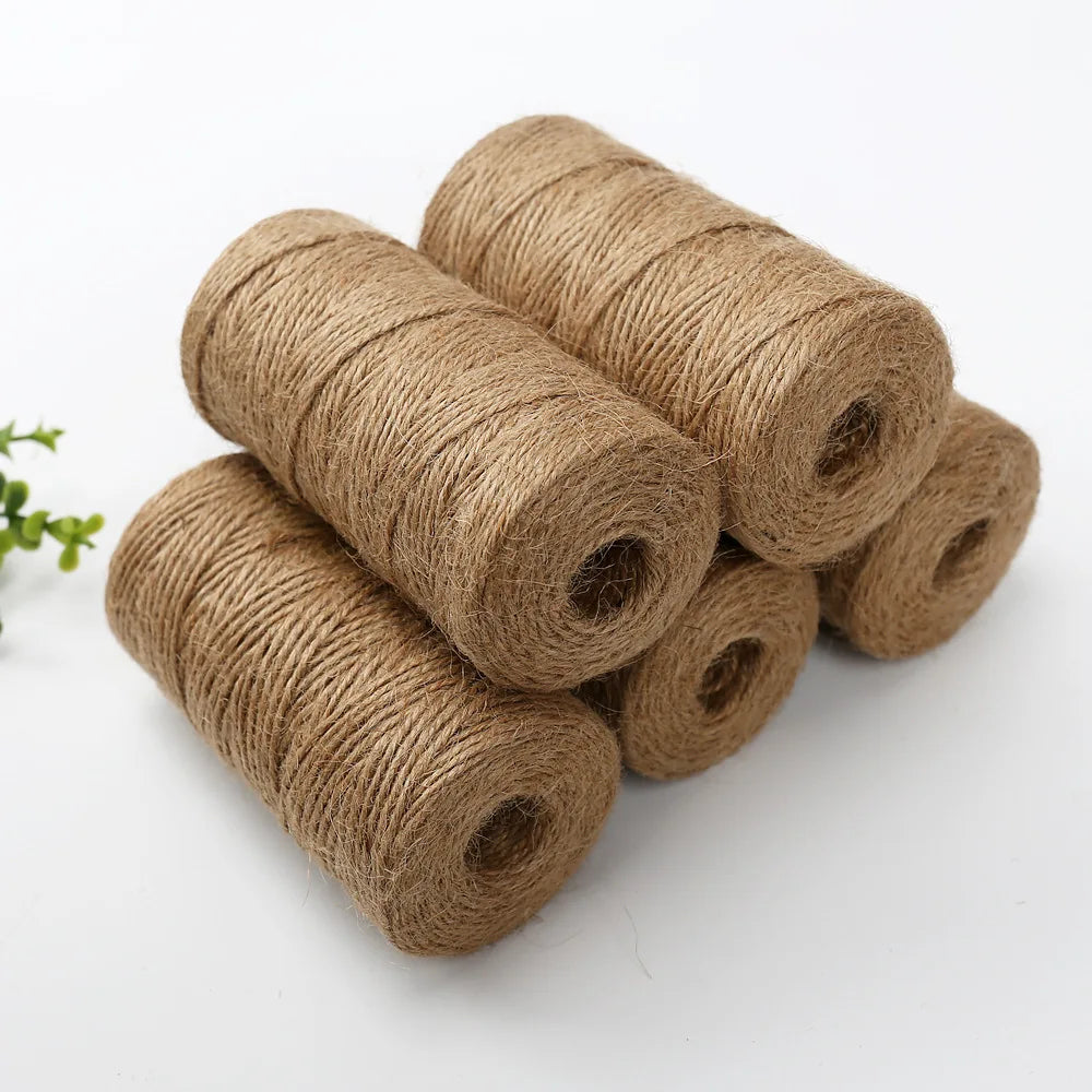 Cordel de Hemp Natural 30-100M - Cuerda Yute Trenzada para Bodas y Manualidades